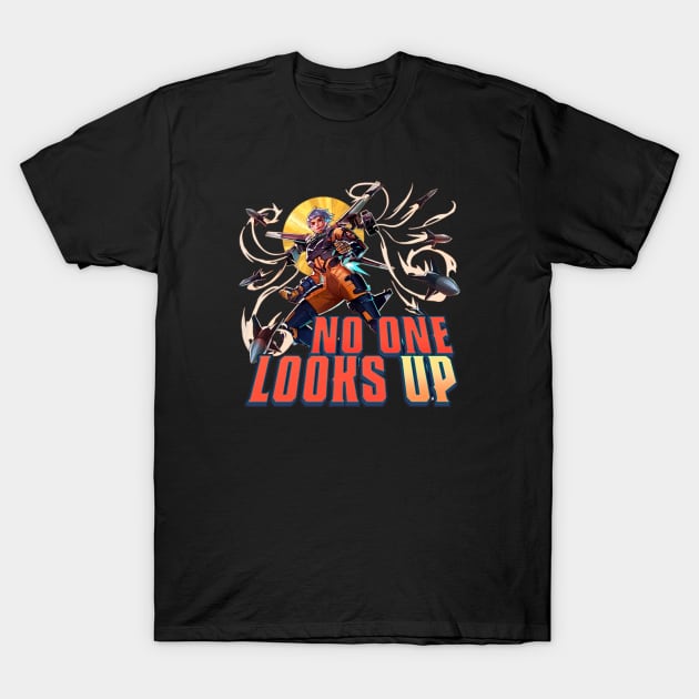 Valkyrie - No One Looks Up T-Shirt by Paul Draw